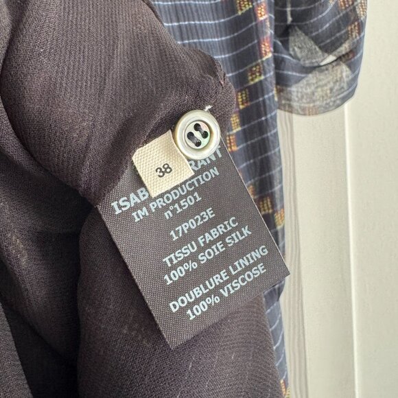 Isabel Marant Etoile "Barden" Navy Silk Dress, size 38 (fits like a 2/4) - Picture 8 of 12